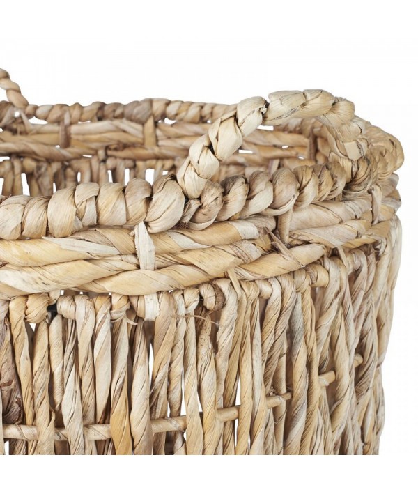 Modern stylish round floor wicker basket