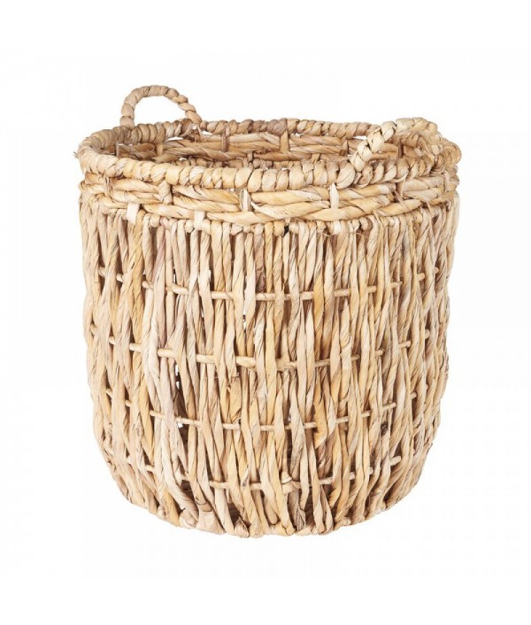 Modern stylish round floor wicker basket