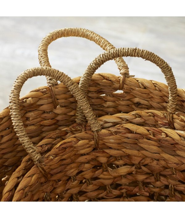 Seaweed woven wicker basket set (3 pieces)