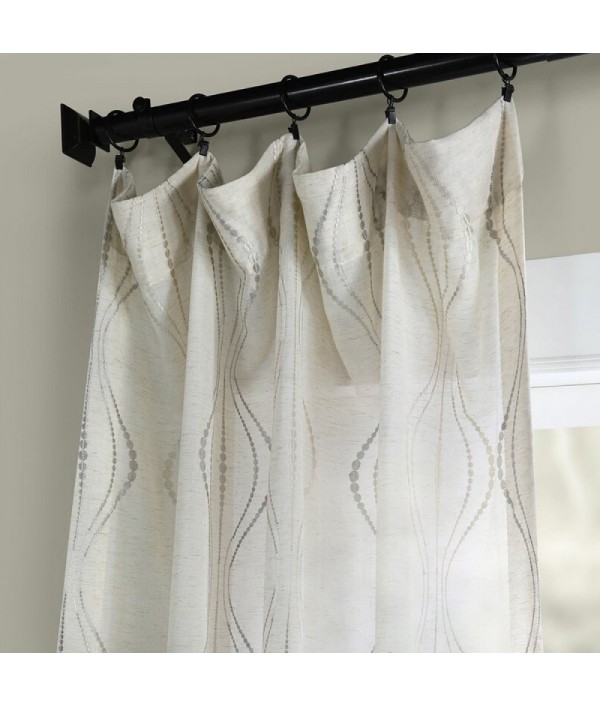 Geometric linen blended curtain