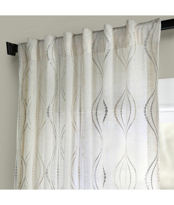 Geometric linen blended curtain