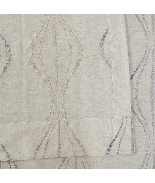 Geometric linen blended curtain